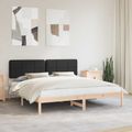 vidaXL Rám postele s čalúneným čelom Čierna 180 x 200 cm