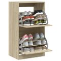 vidaXL Botník s 2 výklopnými zásuvkami dub sonoma 60x42x108 cm