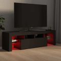 vidaXL TV skrinka s LED svetlami, sivá 140x36,5x40 cm
