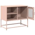 vidaXL TV skrinka ružová 68x39x60,5 cm oceľ