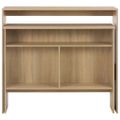 vidaXL Barový stôl s 2 vrchnými doskami dubová farba 130x40x120 cm