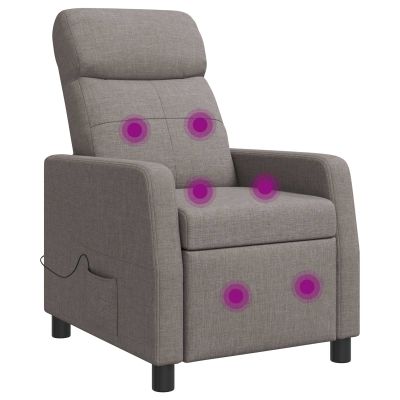 vidaXL Masážne relaxačné kreslo Sivohnedá Látka