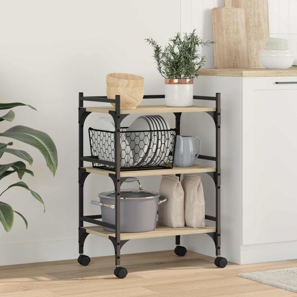vidaXL Kuchynský vozík Sonoma dub 50 x 35 x 75,5 cm Kompozitné drevo