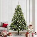 vidaXL Umelý skladací vianočný stromček 300 LED diód Zelená 240 cm