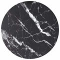 vidaXL Stolová doska, čierna Ø50x0,8 cm tvrdené sklo, mramorový dizajn