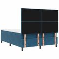 vidaXL Posteľ s pružinovým rámom Tmavo modrá 200 x 140 cm Zamat