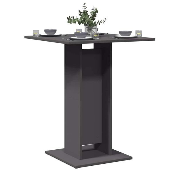 vidaXL Bistro stolík, sivý 60x60x75 cm, kompozitné drevo