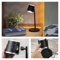 LED stolná lampa ABBIE, dobíjacia, čierna