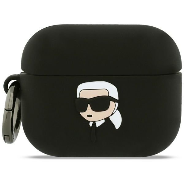Obal Karl Lagerfeld Silicone Karl Head 3D na AirPods Pro 3 čierny