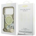 Guess IML Glitter Flowers Triangle MagSafe puzdro na iPhone 17 Pro Max zelené