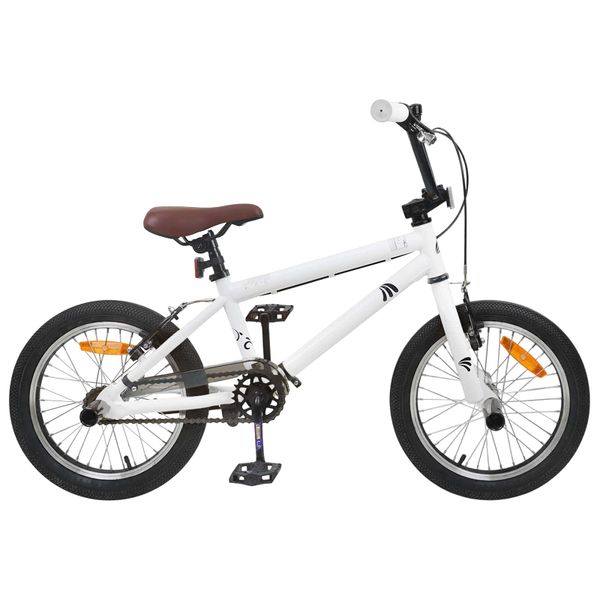 vidaXL BMX Bicykel 18 Palcov pre 7-10 rokov Biela