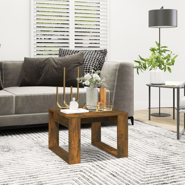 vidaXL Príručný stolík dymový dub 50x50x35 cm spracované drevo