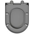 vidaXL WC sedadlo Sivá 49 x 36 x 4 cm Duroplast