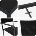 vidaXL Záhradný jedálenský set s vankúšom 5 pcs Čierna polyratan