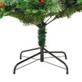 vidaXL Osvetlený vianočný stromček so šiškami, zelený 195 cm, PVC a PE