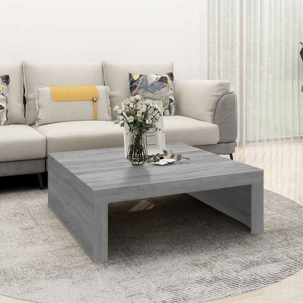 vidaXL Konferenčný stolík sivý sonoma 100x100x35cm spracované drevo
