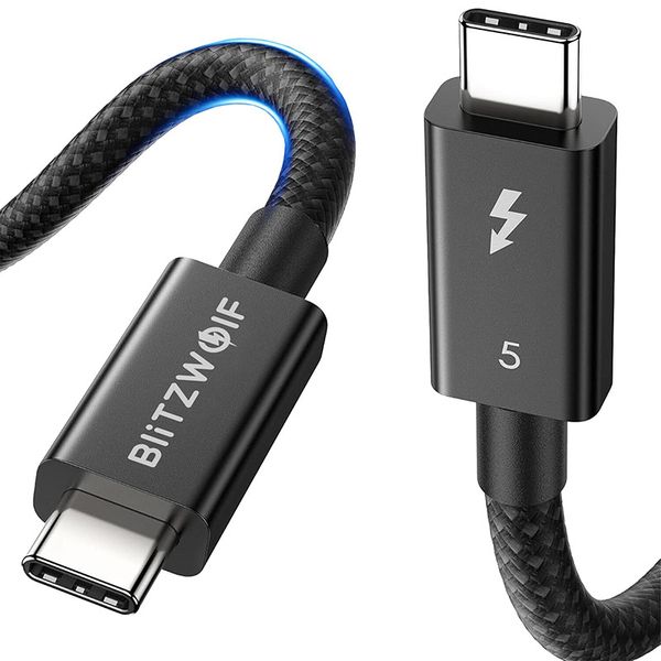 BlitzWolf BW-HDC8 240W kábel USB-C na USB-C, 0,.5m (čierny)