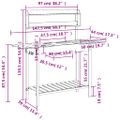 vidaXL Stôl na presádzanie s umývadlom hnedý 147,5x44x139,5 cm jedľa