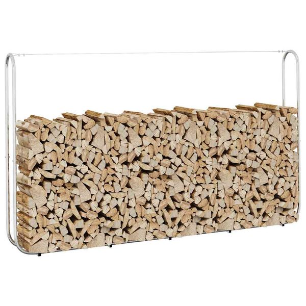 vidaXL Regál na krbové drevo 250x25x150 cm, pozinkovaná oceľ