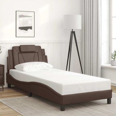vidaXL Rám postele Viana bez matraca hnedý 80x200 cm umelá koža