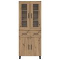 vidaXL Highboard 2 ks Remeselný dub 69,5 x 34 x 180 cm