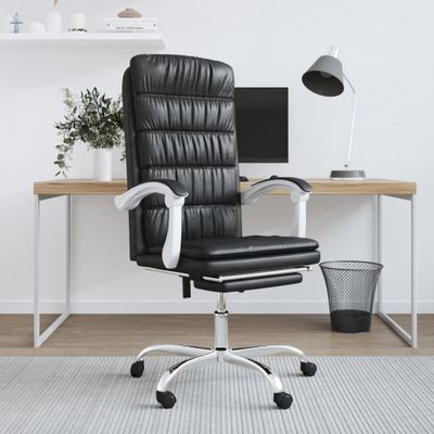 vidaXL Sklápacie kancelárske kreslo čierne umelá koža