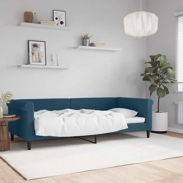 vidaXL Denná posteľ modrá 80x200 cm zamat