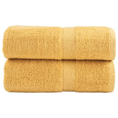 vidaXL Prémiové uteráky pre hostí SOLUND 2 ks zlaté 30x50 cm 600 g/m²