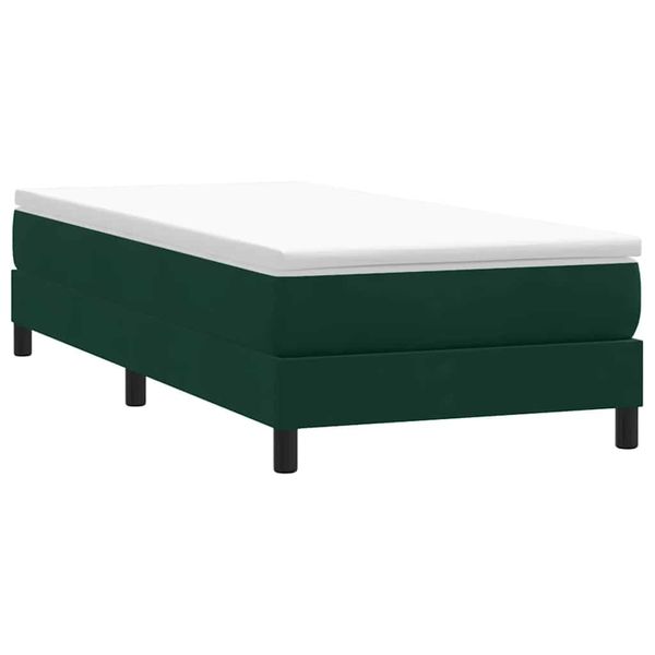 vidaXL Box Spring Posteľ bez matraca Tmavo zelená 80x210 cm Zamat