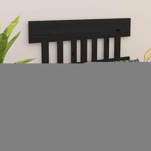 vidaXL Čelo postele čierne 123,5x3x81 cm masívna borovica