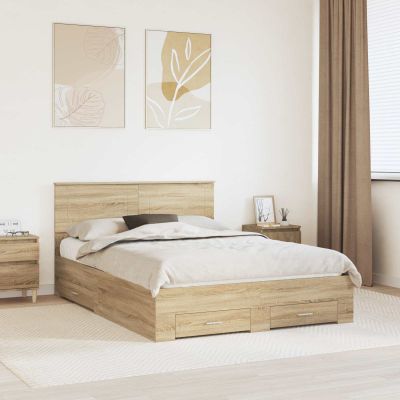 vidaXL Rám postele Sonoma dub 160 x 200 cm Kompozitné drevo
