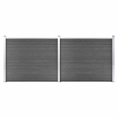 vidaXL Sada plotových panelov WPC 353x146 cm čierna