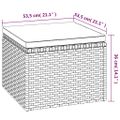 vidaXL 3-miestna záhradná pohovka, strecha a podnožka čierna polyratan