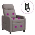 vidaXL Masážne relaxačné kreslo Sivohnedá Látka