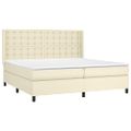 vidaXL Boxspring posteľ s matracom krémová 200x200 cm umelá koža