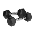 Pogumované litinové činky HEX REBEL ACTIVE 2×2,5 kg