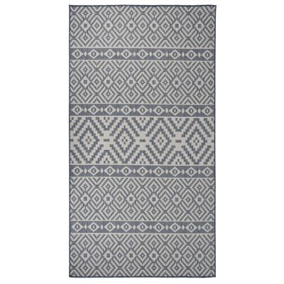 vidaXL Vonkajší koberec s plochým tkaním 80x150 cm modrý vzorovaný