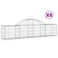 vidaXL Oblúkový gabionový kôš 6 ks 200x30x40/60 cm pozinkované železo
