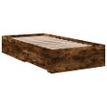 vidaXL Posteľný rám so zásuvkami dymový dub 90x190 cm kompozitné drevo