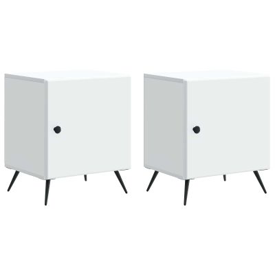 vidaXL Nočný stolík 2 pcs Biela 43 x 34,5 x 50 cm Kompozitné drevo