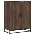 vidaXL Skrinka na topánky hnedý dub 75x38x97,5 cm kompozitné drevo+kov