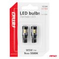 LED žiarovky CANBUS T10 W5W 9 SMD 3030 Biela 12V 24V AMiO-04241