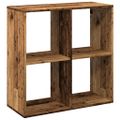 vidaXL Rozdeľovacia knižnica staré drevo 69,5x29x69,5 cm kompoz. drevo