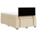vidaXL Boxspring posteľ s matracom krémová 120x190 cm látka