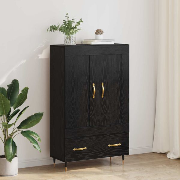 vidaXL Highboard Čierny dub 69,5 x 31 x 115 cm Kompozitné drevo