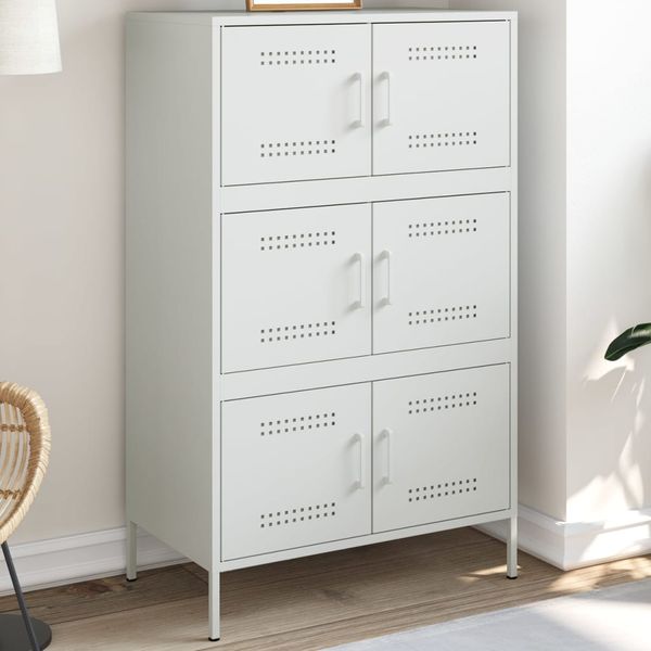 vidaXL Vysoká skrinka biela 68x39x113 cm oceľ