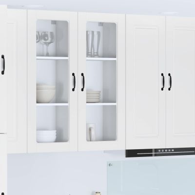 vidaXL Nástenný sklenený kabinet PORTO Biela 40 x 31 x 100 cm