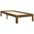 vidaXL Posteľný rám s čelom medovohnedý 90x200 cm masívne drevo