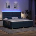 vidaXL LED box s pružinami s čelnou doskou Modrá 200 x 200 cm látka