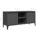 vidaXL TV stolík kovové nohy sivý 103,5x35x50 cm